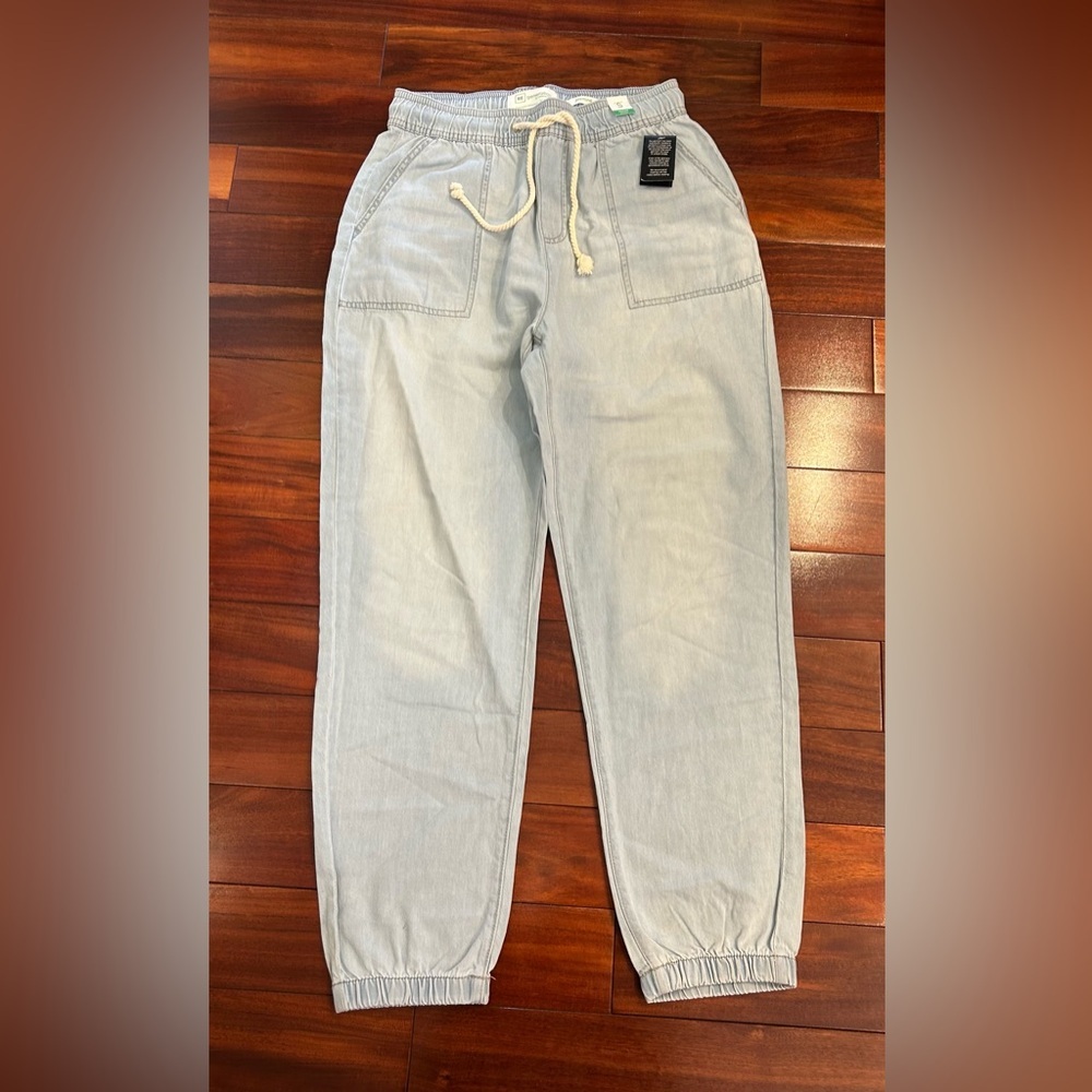 NWT-RE Generation “jasmine”jogger Pants Light blue Drawstring Size S